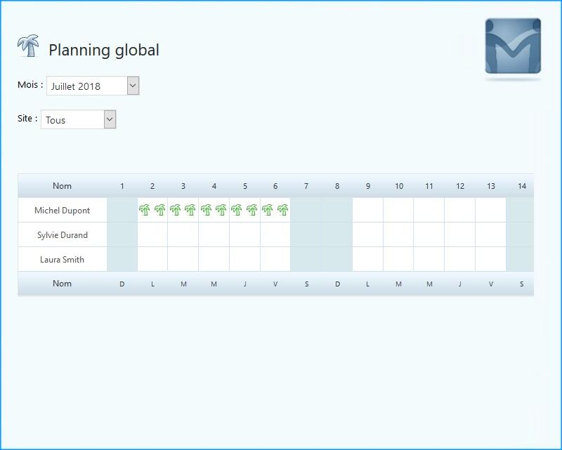 Mon Intranet - calendario de vacaciones