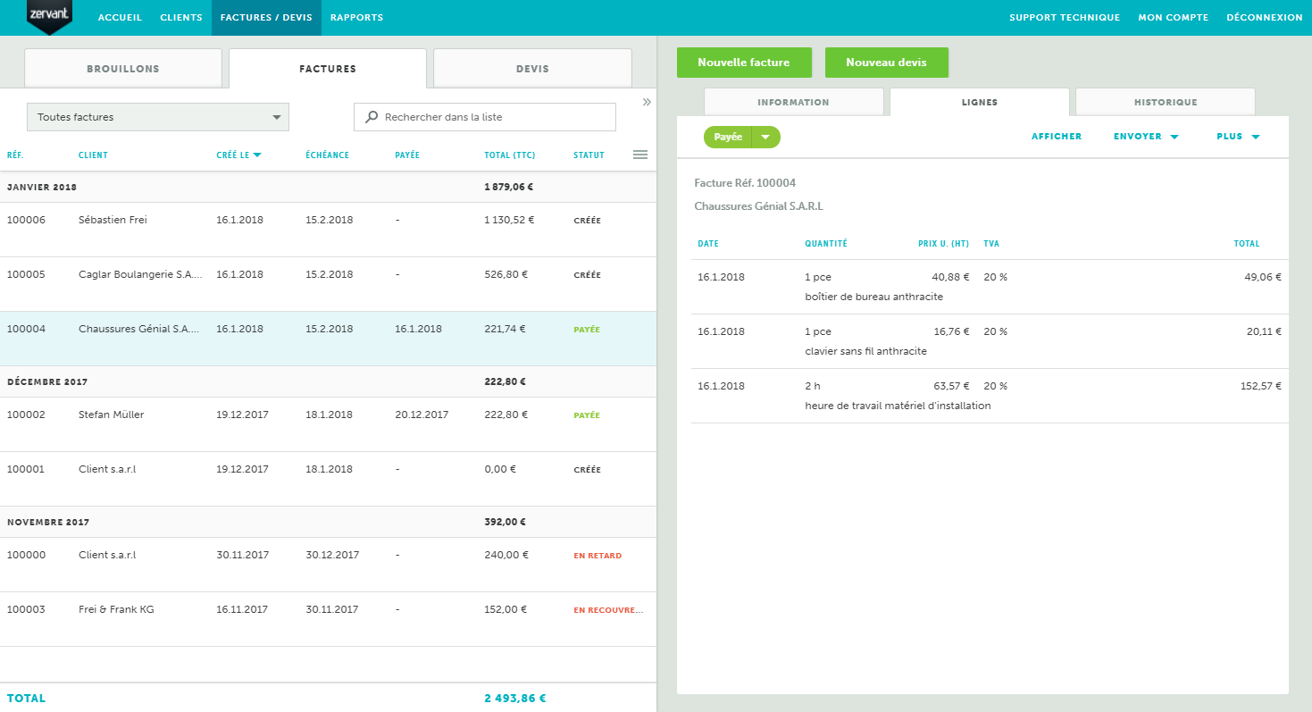 Zervant - Zervant: Seguimiento de los pagos / asentamientos, control de los pagos / asentamientos, Conversión cita factura