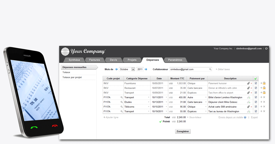 eSlip - eSlip: Import, Gestion des numéros de factures, Feuille de temps