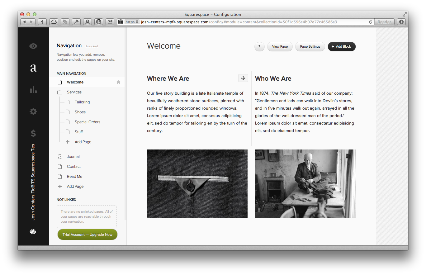 Squarespace - Squarespace: navigation