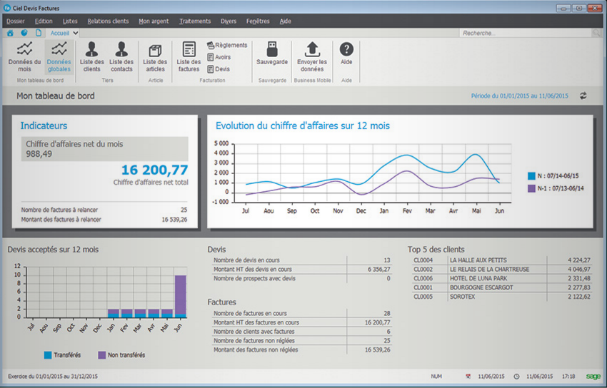 Ciel Devis Factures - Céu cito Invoice Scoreboard