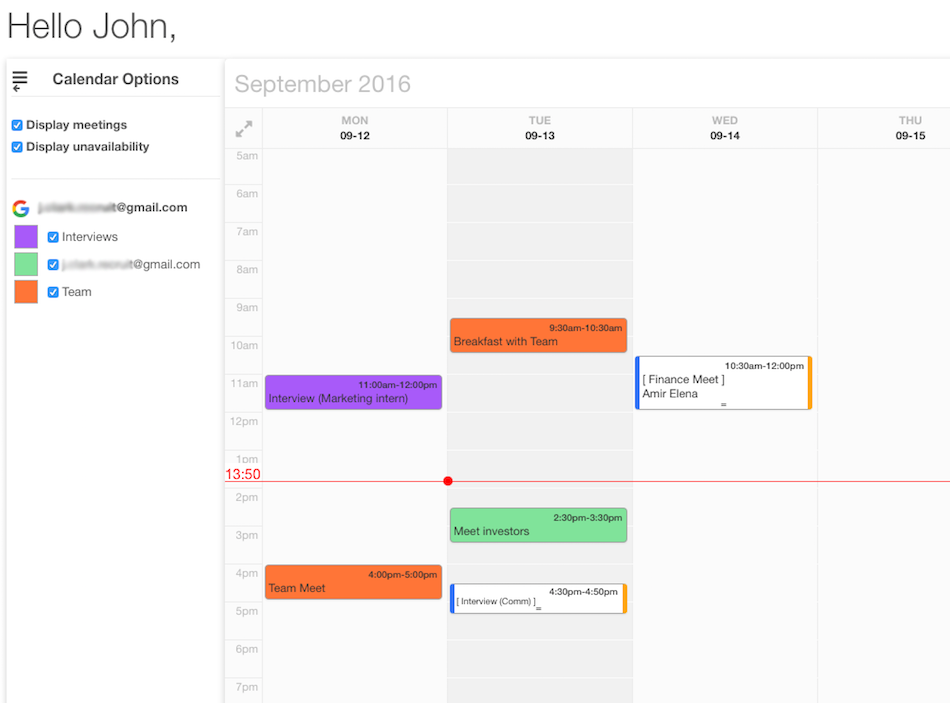 Vis.io - calendario privado