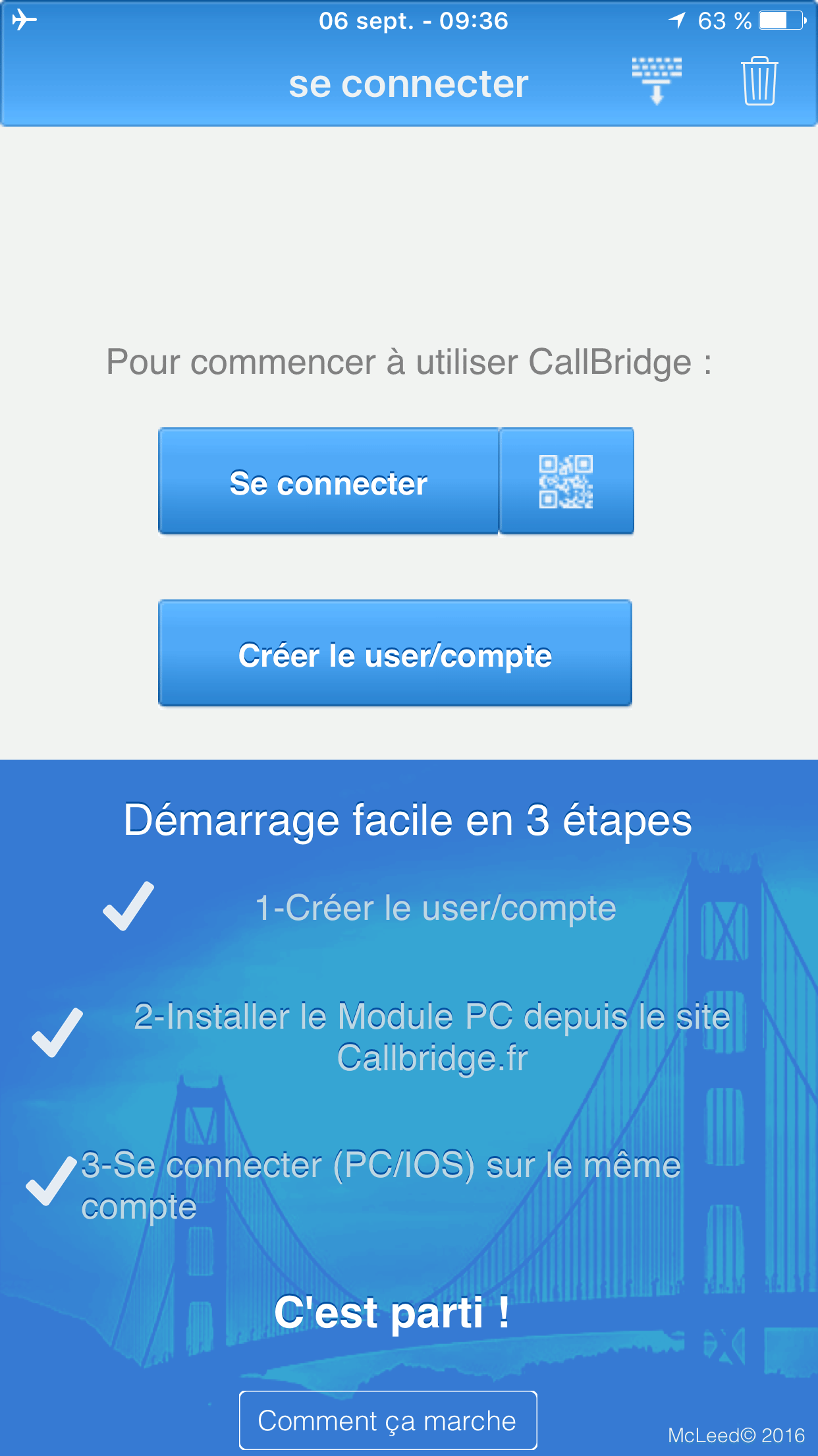 CallBridge Mobile - Connexion ultra rapide grâce au QR Code. Vous êtes fonctionnel en moins de 5 minutes.