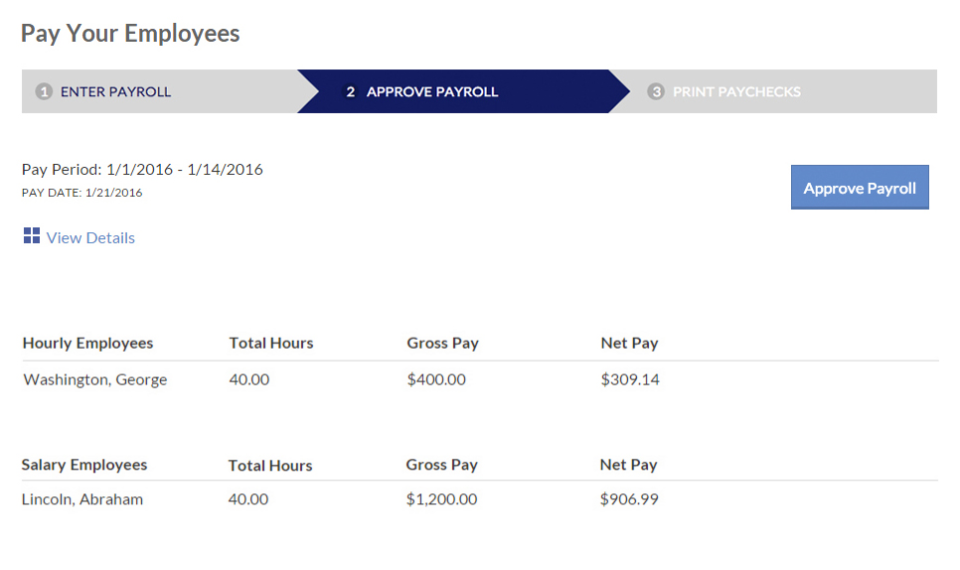 Patriot Payroll - Patriot abrechnungsBildschirm-1