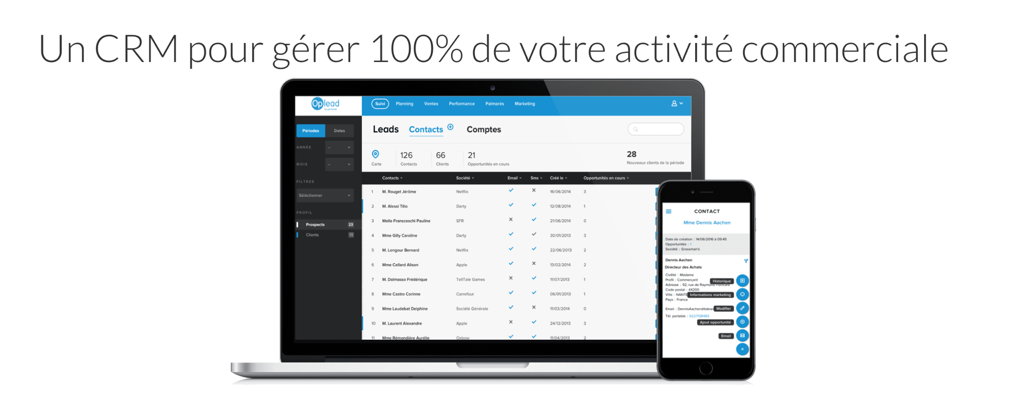 Oplead CRM - Gestion commerciale