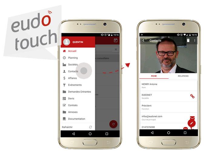 Eudonet CRM - Intraprendere tutti i dati in tasca e tenere d'occhio la vostra attività anche in situazioni di mobilità attraverso EudoTouch nostra app mobile per iOS e Android.