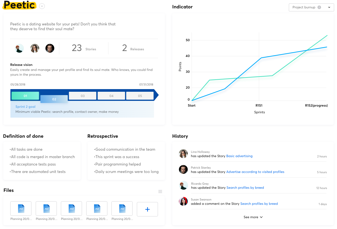 iceScrum - vista de panel