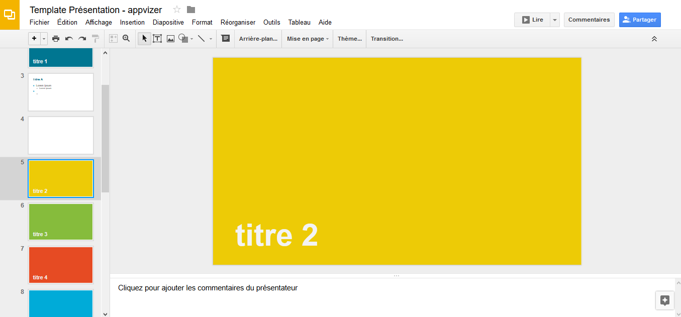 Google Slides - Interfaz de diapositivas