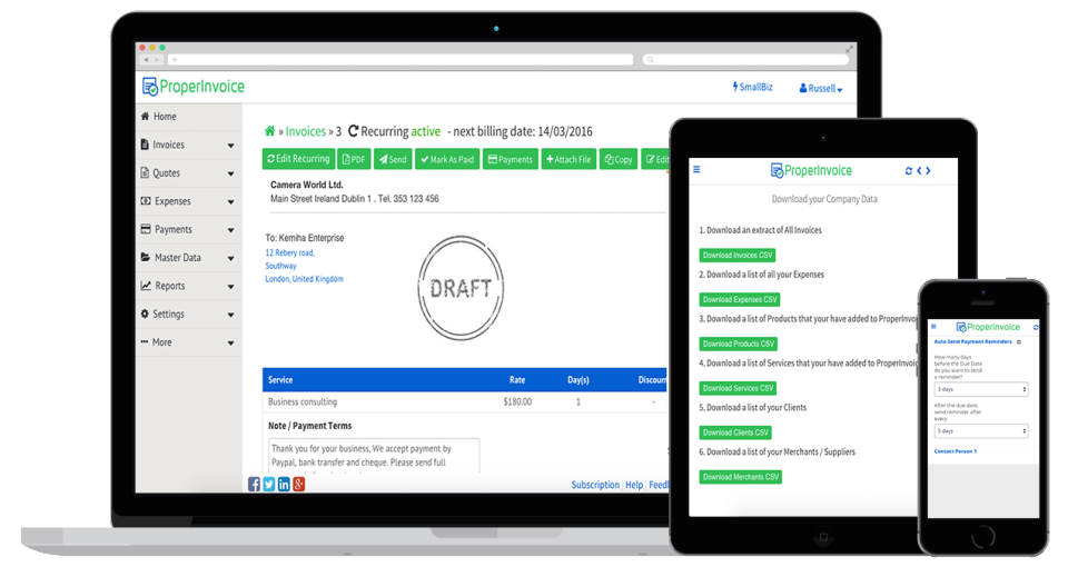 ProperInvoice - ProperInvoice de pantalla-1