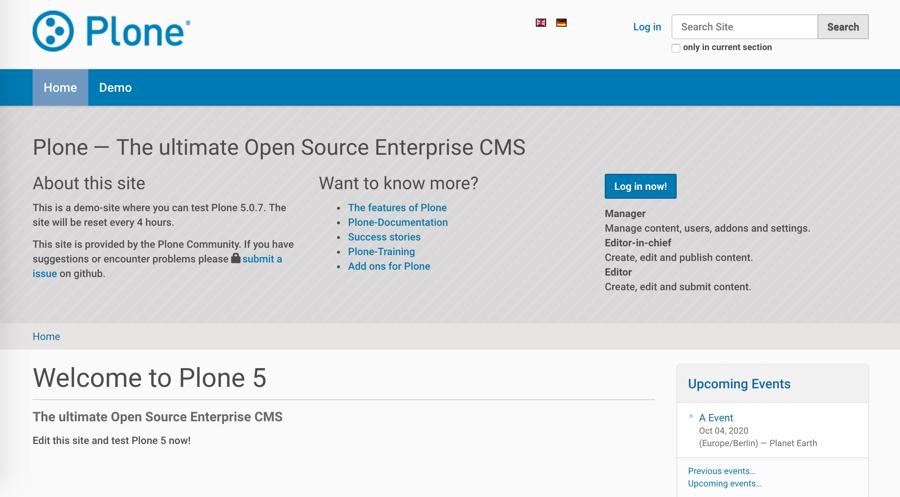 Plone - Example of site built with Plone