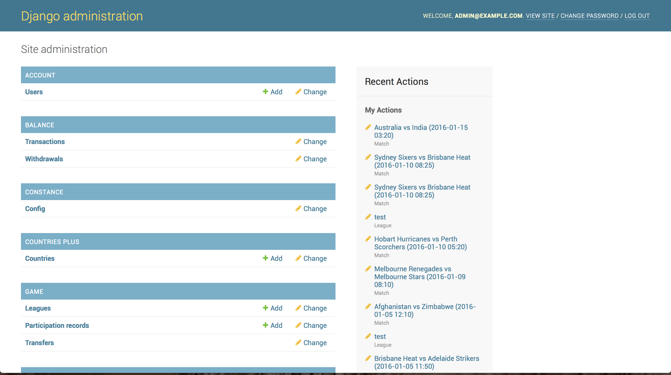 Django - pagina di amministrazione di Django