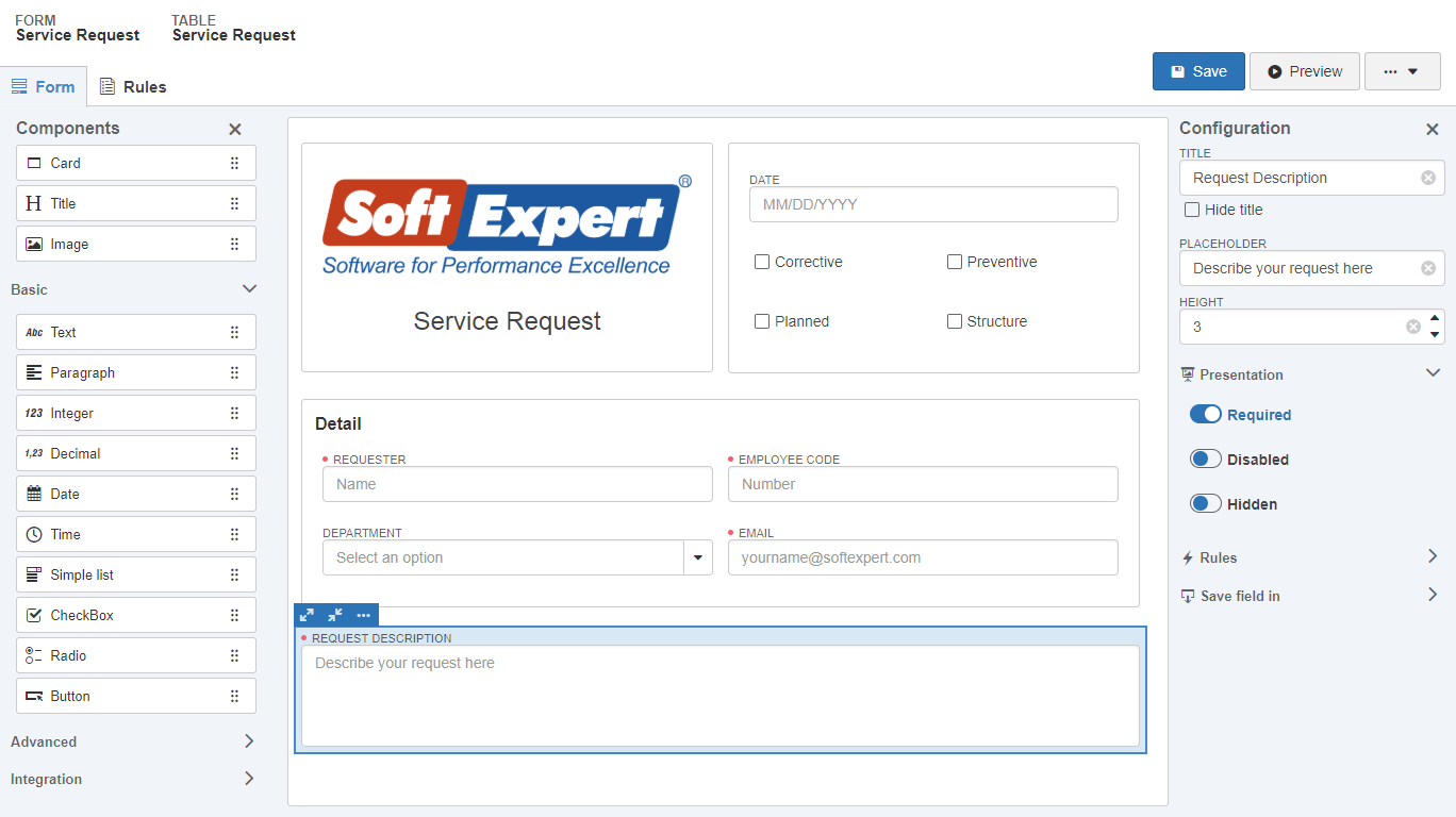 SoftExpert BPM - Automatisation de formulaires électroniques