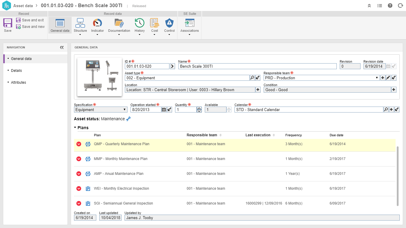 SoftExpert EAM - Inventaire des actifs