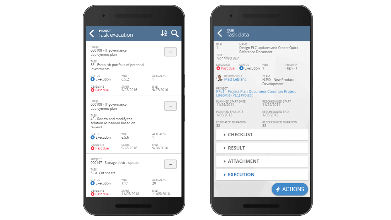 SoftExpert PPM - Exécution de tâche sur dispositifs mobiles