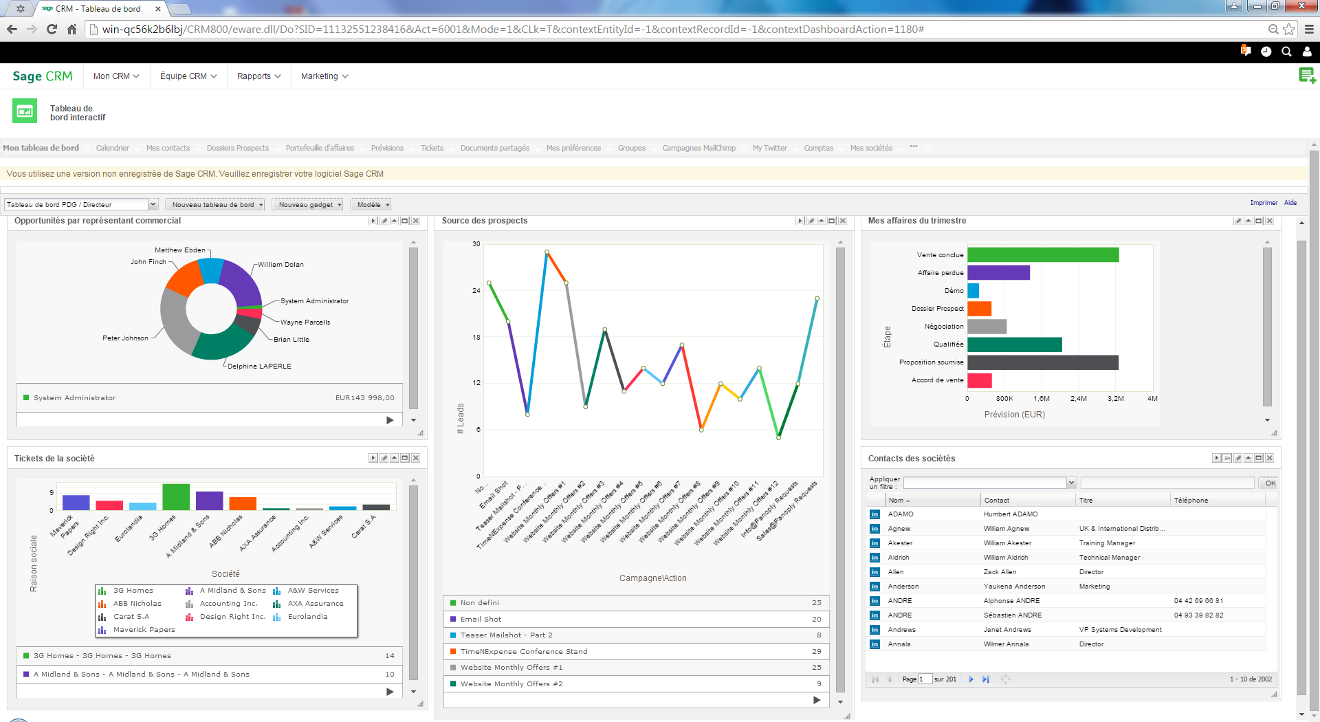 Sage CRM - CRM: Duplicar dados, segmentação população, história e acompanhamento de eventos