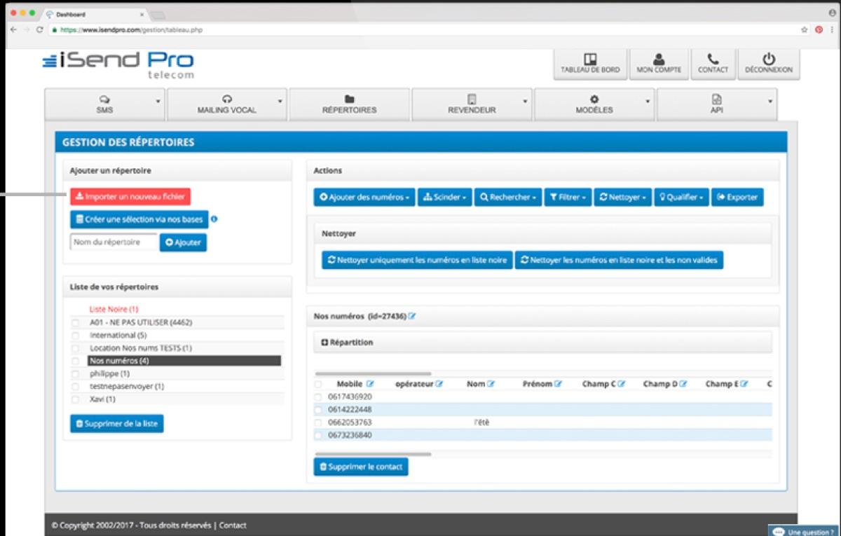 iSend Pro Telecom - arquivos de importação: Pro iSend