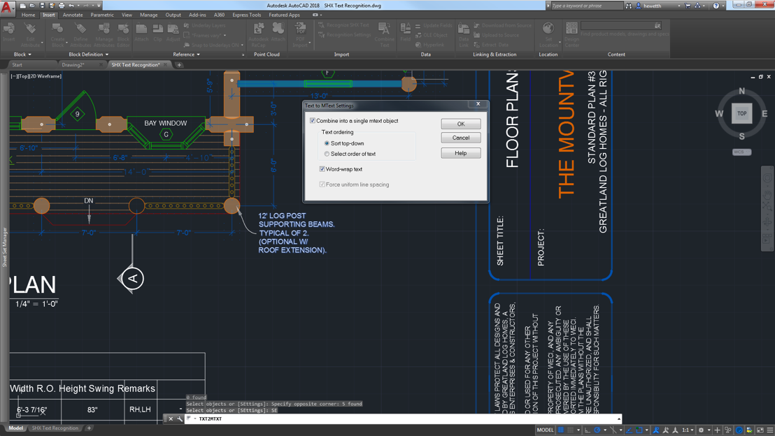 AutoCAD - Puede seleccionar objetos TextoM más objetos de texto. Los códigos de caracteres se convierten correctamente y el trabajo de formato ya no es necesario.