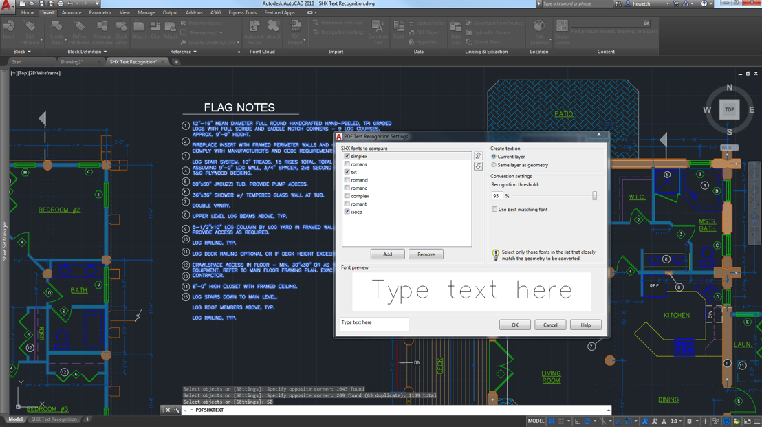 AutoCAD - Import geometry or underlying layers in the current drawing as objects AutoCAD The latest improvements include the recognition of imported text SHX.