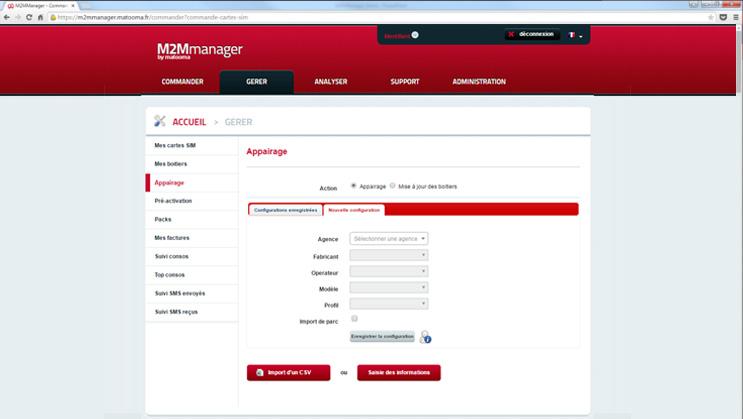 Le M2MManager - gestión emparejamientos: M2MManager