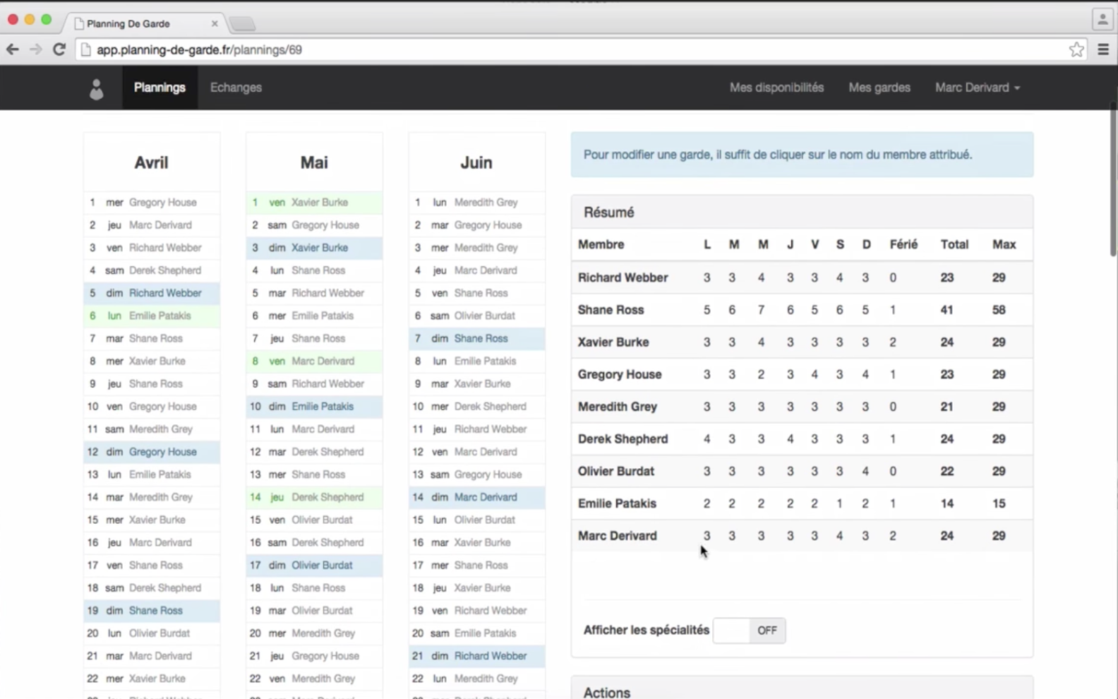 Planning de garde - care planning: automatic schedule generation