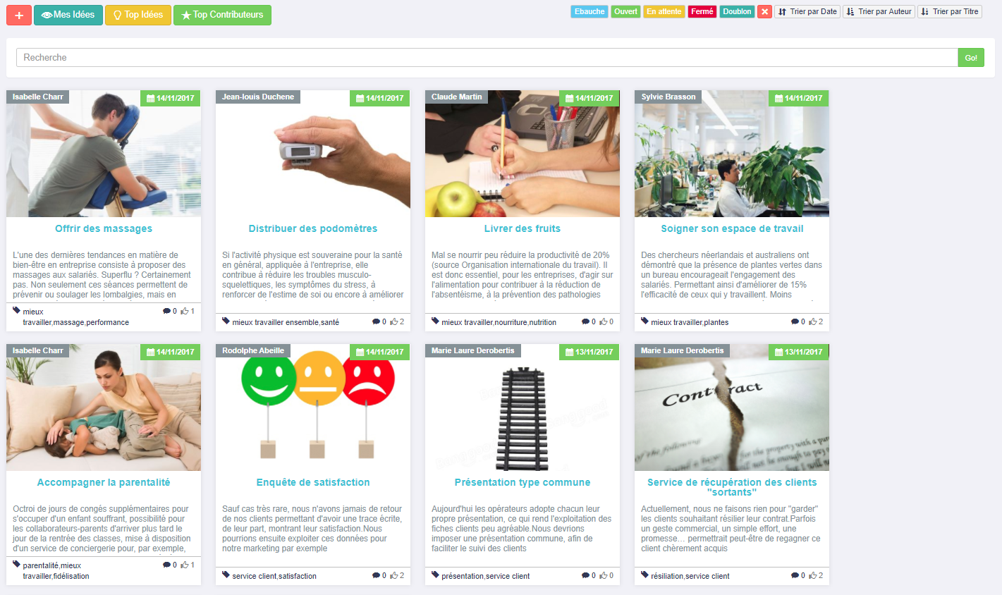 SocialJsIdées - ideas Dashboard