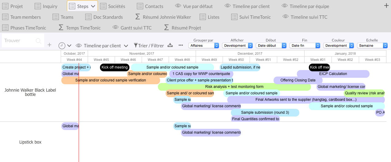 TimeTonic - visualizzazione timeline