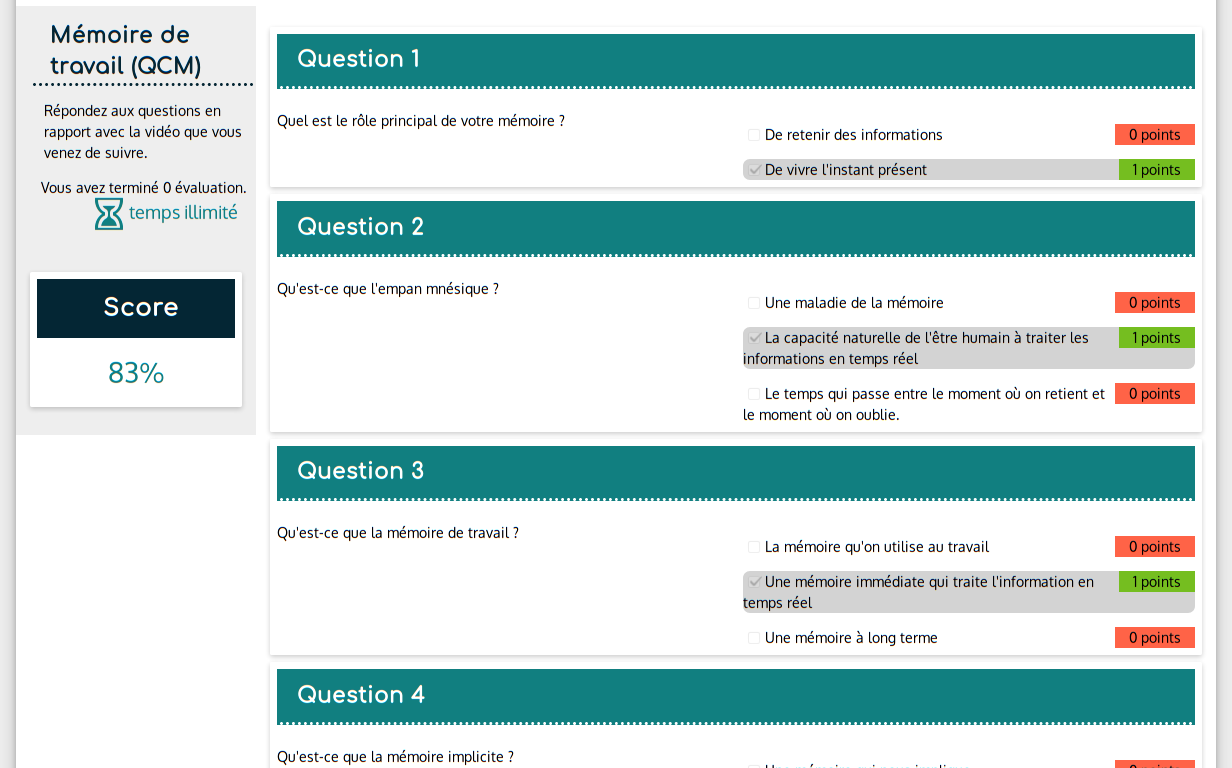 Zerudi - Aparece la corrección de opción múltiple