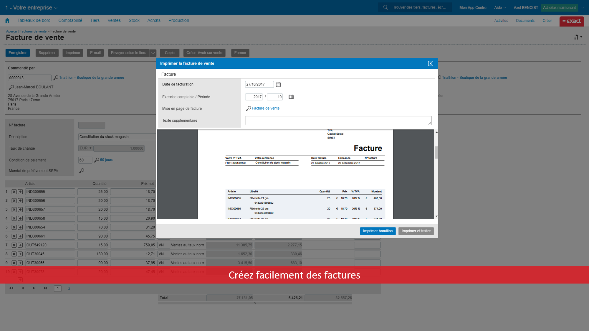 Exact pour Industrie - Factura