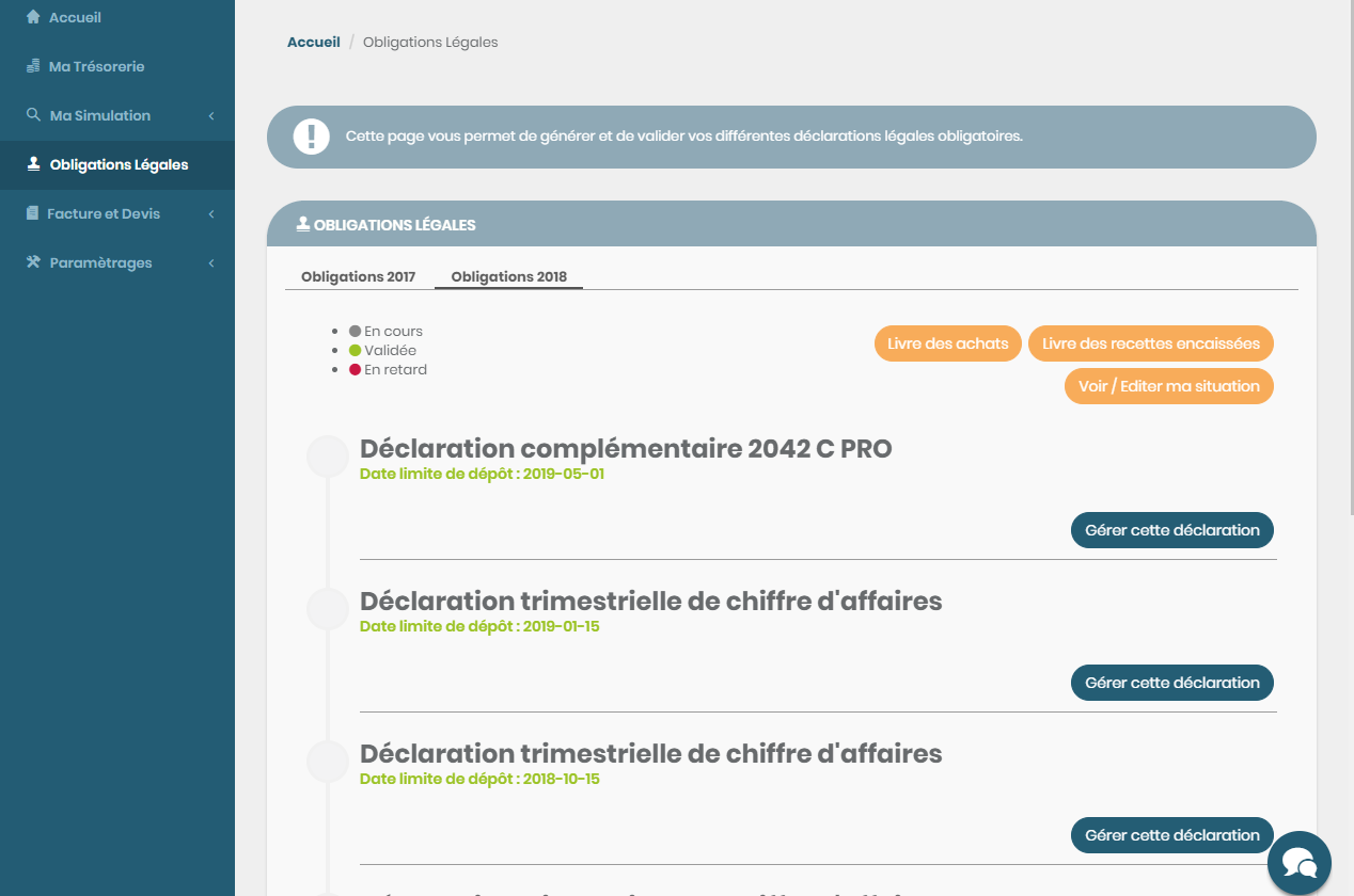 Gest4U - Es posible generar sus declaraciones de impuestos de la solución.