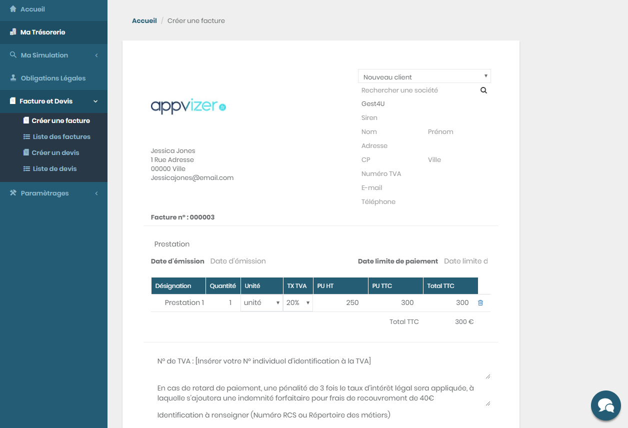 Gest4U - A creation module invoices, lets you create personalized documents and standards.