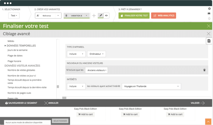 Kameleoon - Kameleoon: Publisher code combinations variants User Profile