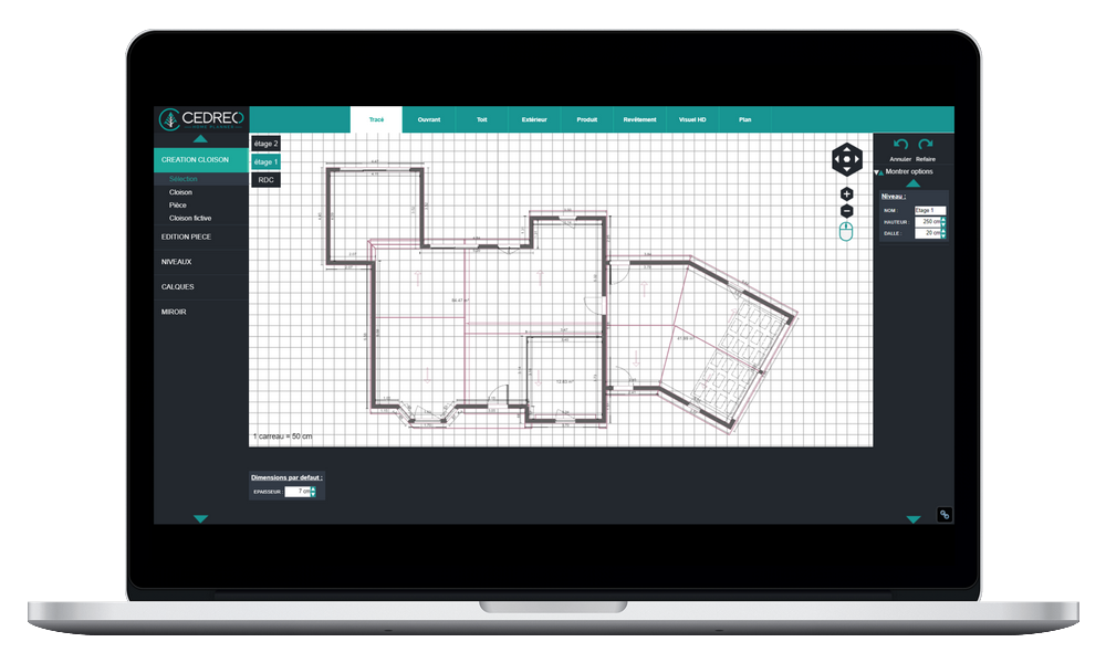 Cedreo - Desenhe sua casa plano 2D com as nossas ferramentas de suporte para a trama