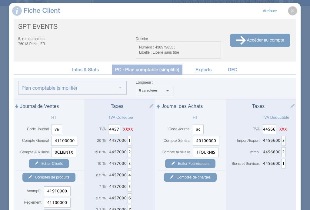 Factomos Xpert - Contas de clientes.  (Crie o seu próprio plano de contas e atribuí-los com um clique)