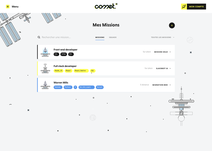 comet - Verfolgen Sie Projekte direkt auf dem Armaturenbrett.