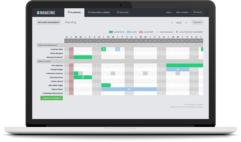 ManaTime - ManaTime leave: rights management, advanced encryption standard (AES), Service Level Agreement (SLA)