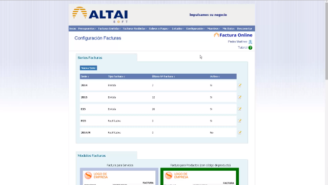 ALTAIFactura Online - Em función de las characteristics de Tu Empresa, ALTAI personalizará o aplicación para ti, Activando Exclusivamente aquellos Conceptos da Receita y gastos que necesites, Simplificando al máximo tu trabajo.