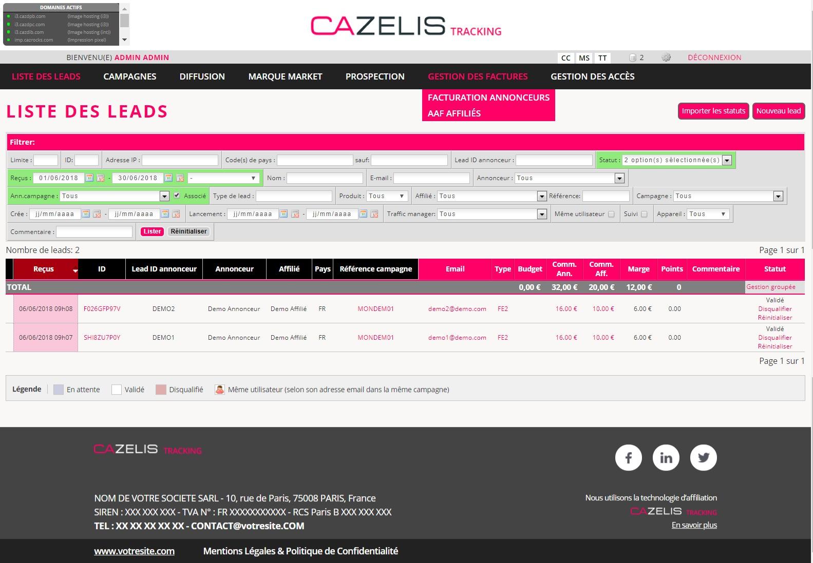 CAZELIS Tracking - Seguir en tiempo real la actividad de su empresa