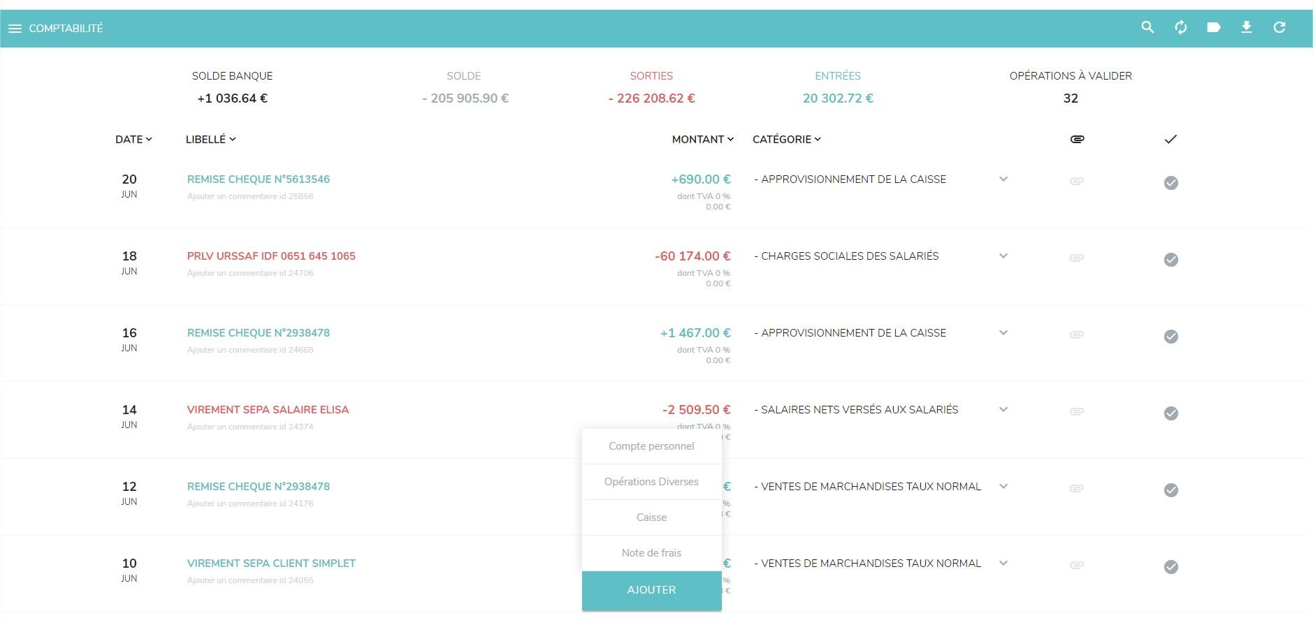 Mister Compta - Las operaciones de cuenta personales, gasto, dinero en efectivo