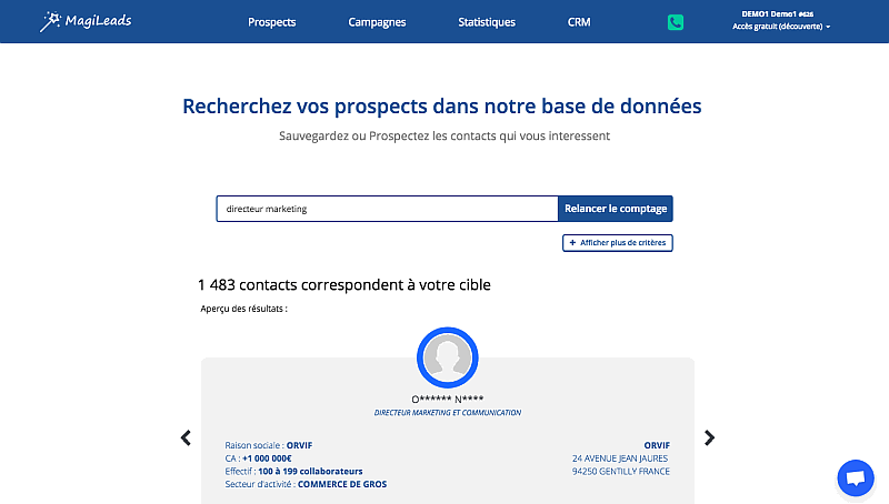 Magileads - Recherche de prospects