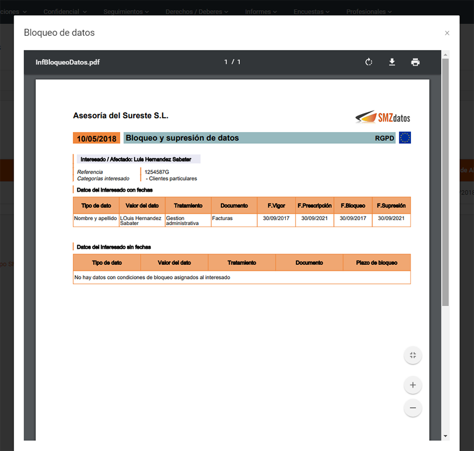 NCS Software - Bloqueio de datos