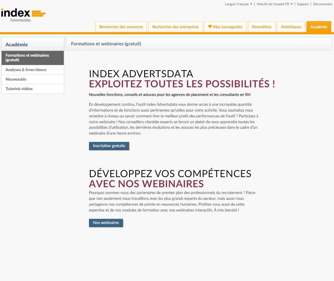 Advertsdata - L'académie vous accompagne (Formations, webinaires, livres blancs, tutoriels...)