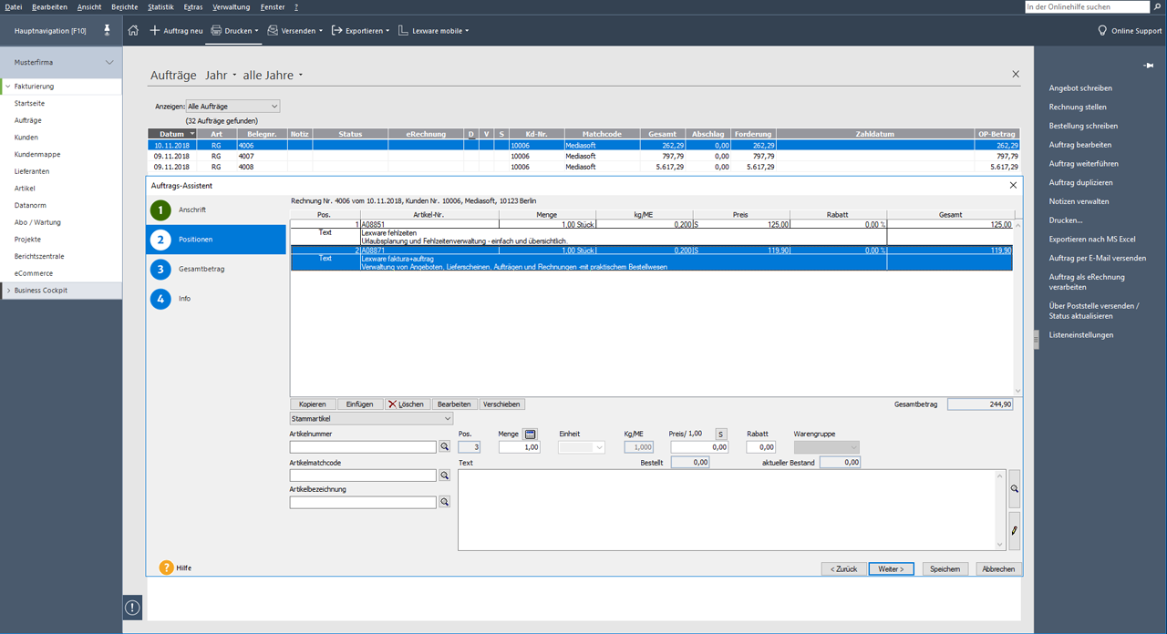 Lexware faktura+auftrag - Capture d'écran 2