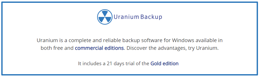 Avis Uranium Backup : Logiciel de sauvegarde pour Windows PC/serveur 32-bits et 64 - Appvizer