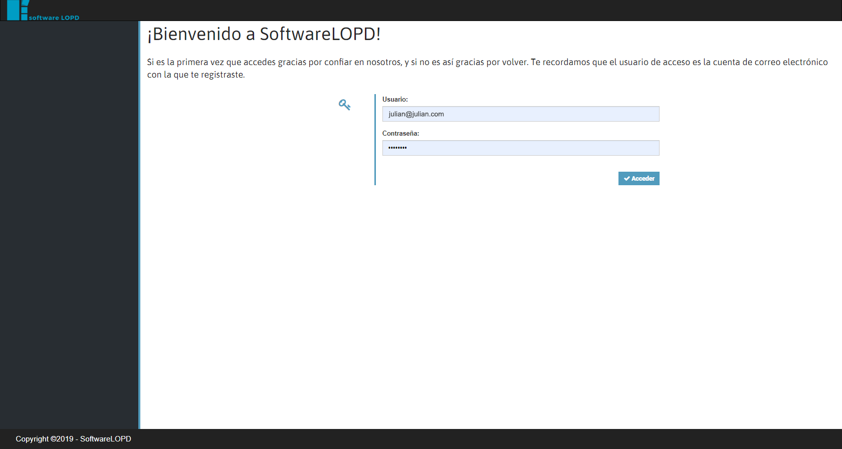 SoftwareLOPD - Screenshot 1