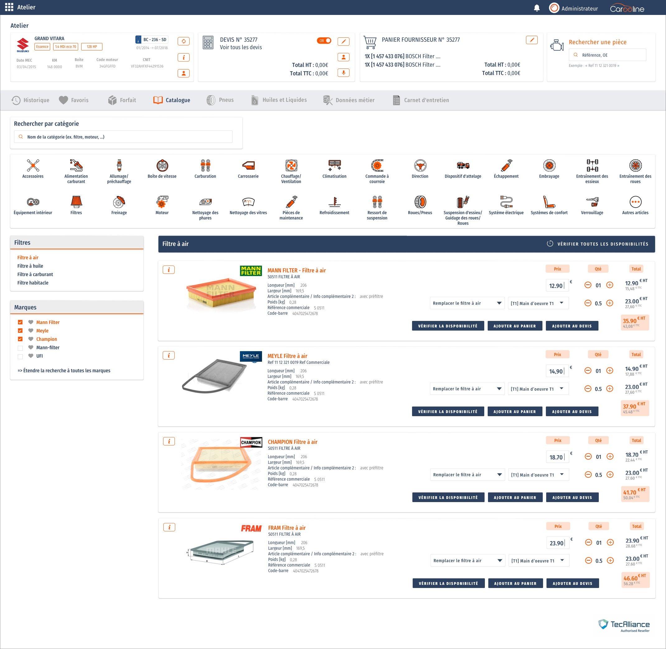 Carooline - Catalogue de pièces détachées