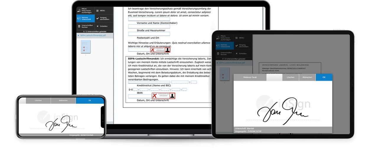 inSign - Unterschrift auf einem beliebigen Touch-Device