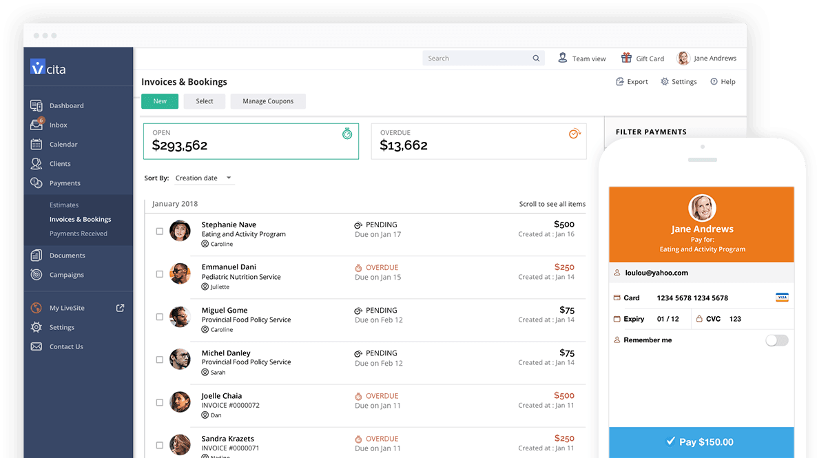 Vcita : Software de Gestão de Consultas e Cliente