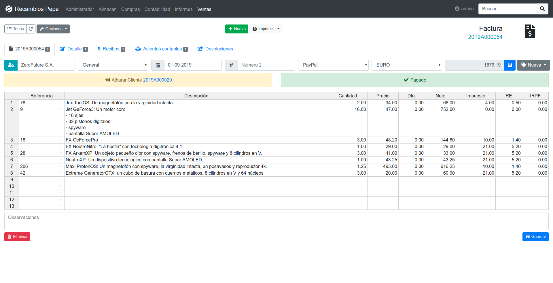 FacturaScripts - Creación de facturas con FacturaScripts