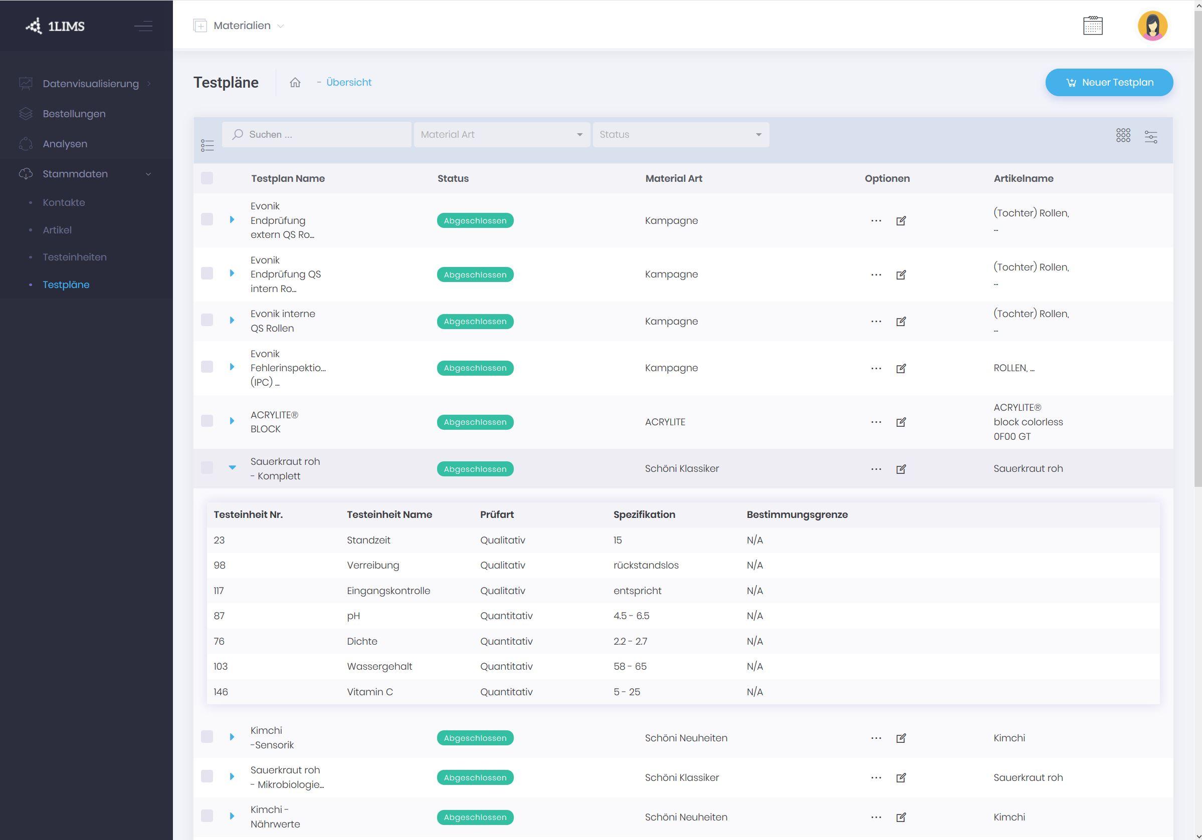 1LIMS - Screenshot 2