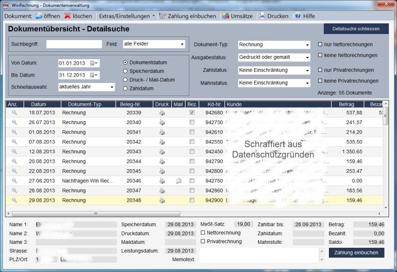 WinRechnung - Screenshot 1